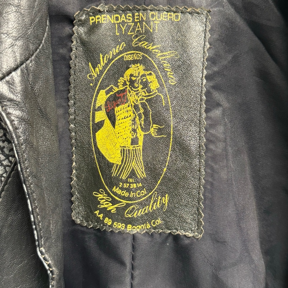 LYZANT Black Leather‎ jacket L - Picture 7 of 14